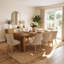 Wood Top Dining Table with Wood Base