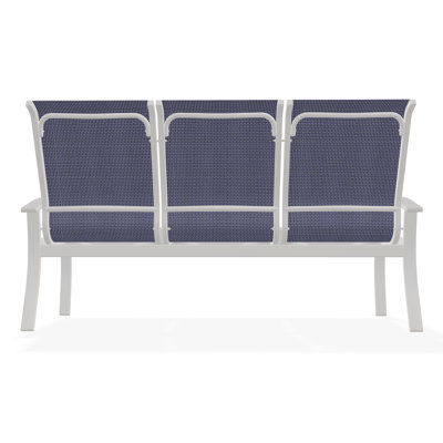 Belle Isle Sling Aluminum Frame 3-Seat Sofa with Marine Grade Polymer Arm Accent