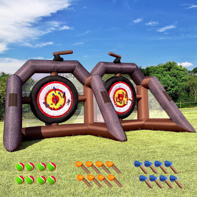 Inflatable Dual Axe Throwing Game with Blower – Double Dartboard Set, Double Target Toss