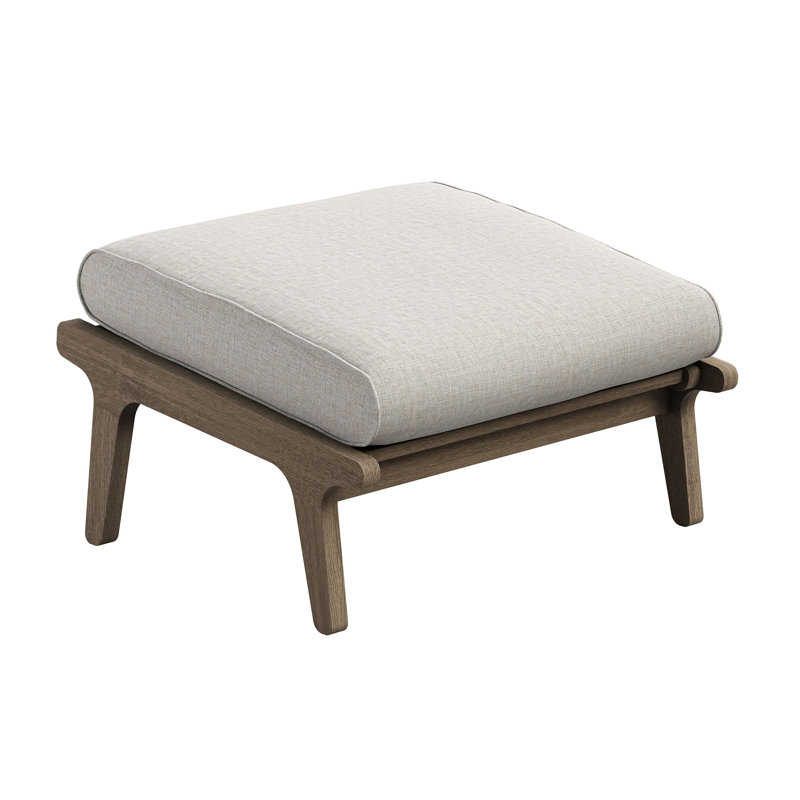 Repose-pieds d'extérieur en teck Saratoga, Beige