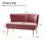 Causeuse sans accoudoirs en velours 47 po Leona-2100916600