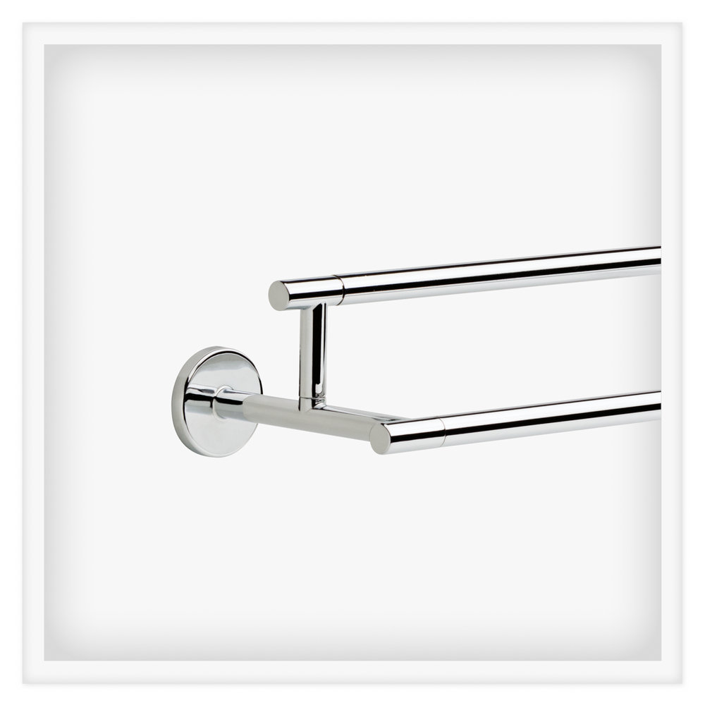 Trinsic 24 in. Double Wall Mount Towel Bar Bath Hardware Accessory, Chrome
