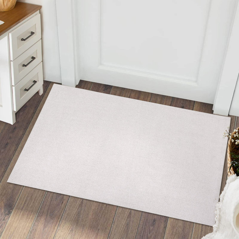 Solid Machine Washable Rug Non-Slip Modern Area Rugs Traditional Rubber Backing Thin Indoor Area Rug for Living Room Bedroom Kitchen Dining Room Non Shedding Casual Carpet