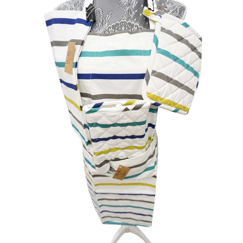 Striped Cotton Bib Apron