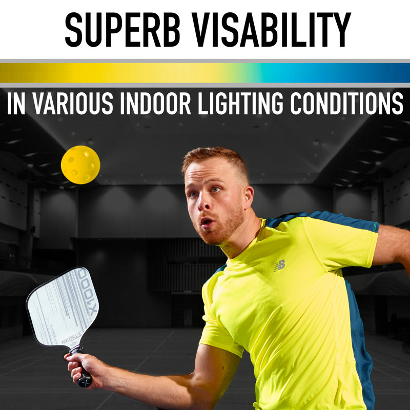 Pickleballs Franklin Sports X-26 - intérieur - paquet de 12 - Approuvé par les États-Unis - jaune