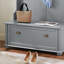 Arbre d'entrée avec banc à chaussures et amp; Portemanteaux, rangement pour vestibule moderne gris classique | Panneau de fibres à densité moyenne | Gris-335442702
