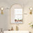 Arched Bathroom Medicine Cabinet With Mirror & Shelves,Right Open,Recessed-1139272572-1112545231