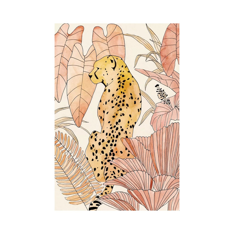 «Blush Cheetah I» par Annie Warren, impression sur toile tendue, H 40 po x l 26 po x P 1,5 po