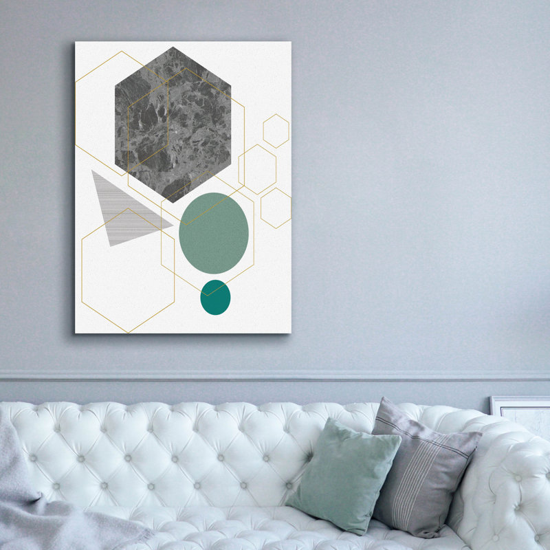  «Deco Grey Marbleon» par Sabrina Balbuena, art mural sur toile, 40 po x 54 po, H 54 po x l 40 po