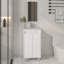 Armoire de salle de bain à miroir Brady, une porte, deux tablettes, blanc-123690060