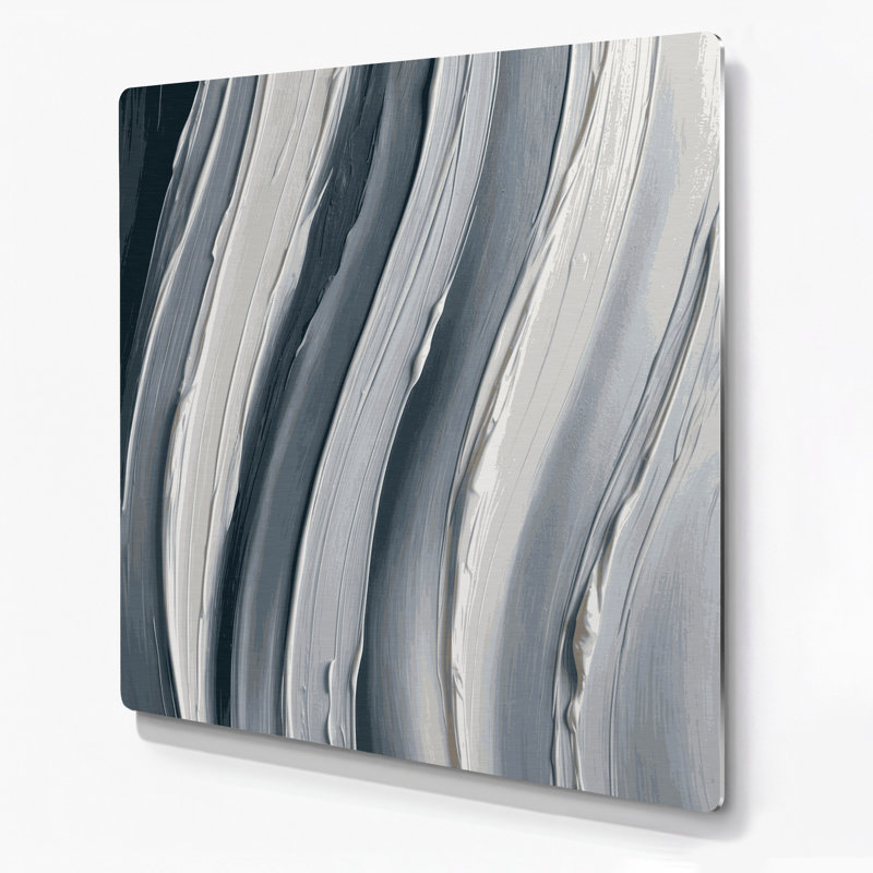 Art mural en métal DiagonalStripes, H 16 po x l 16 po