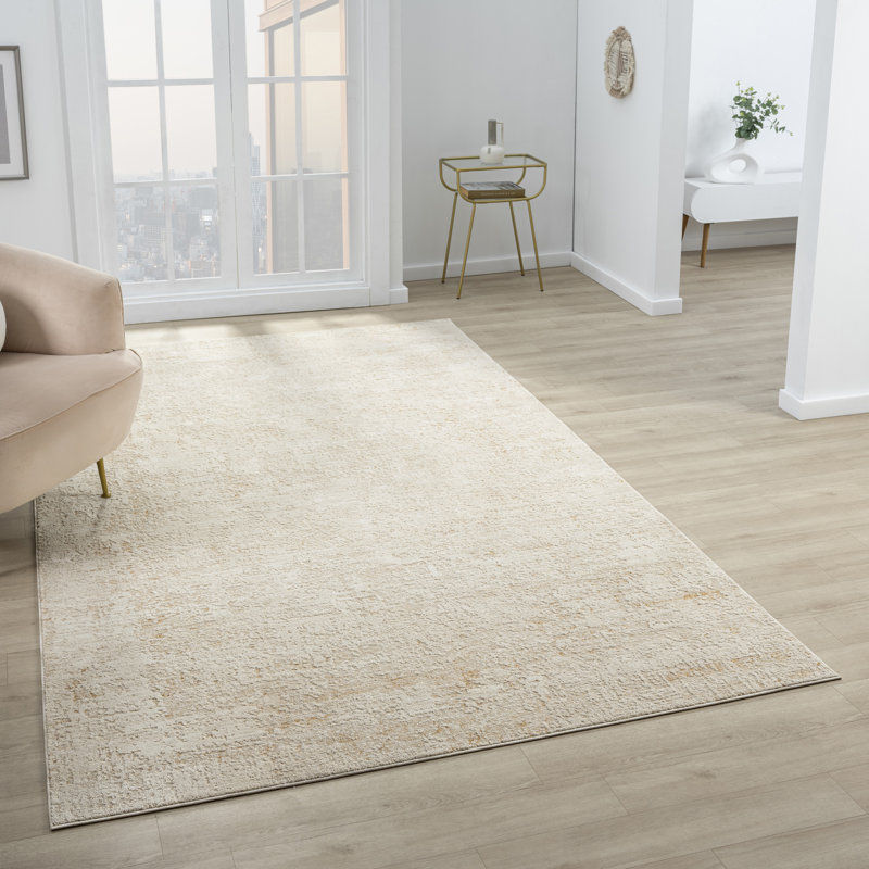 Melby Ivory/Beige Modern Abstract Power-loomed Indoor Area Rug, Rectangle 2'3" x 3'6"