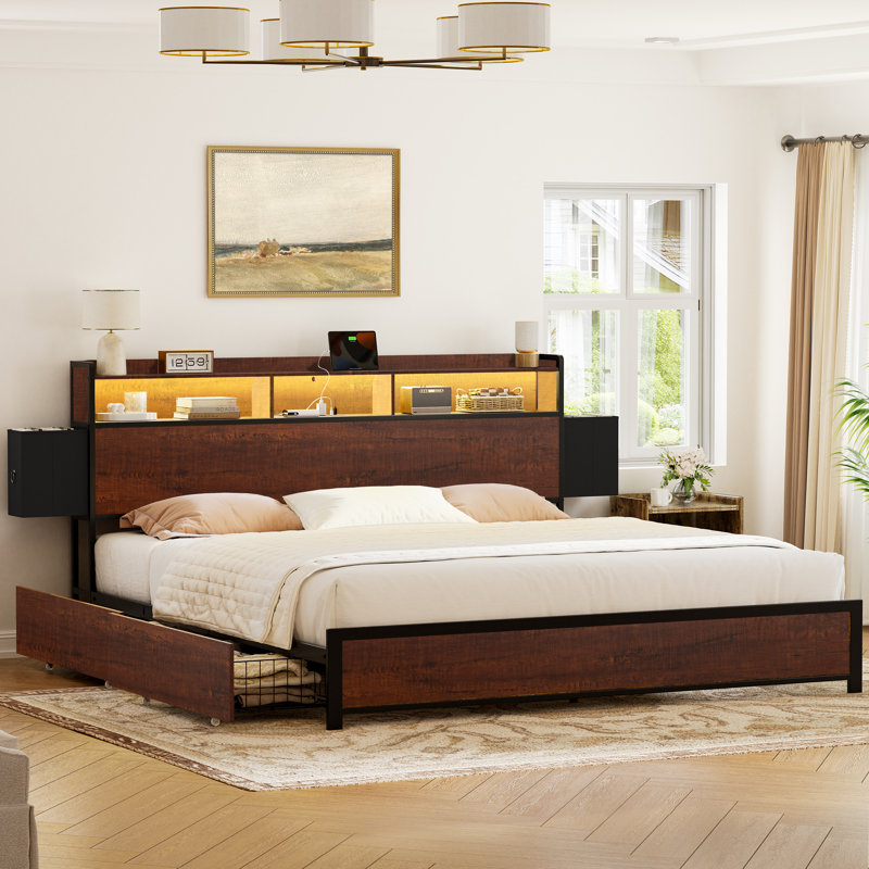 Antioch Bed, Queen, Walnut Brown