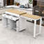 Chariot de cuisine polyvalent avec roues verrouillables, table extensible et armoires spacieuses-49812788