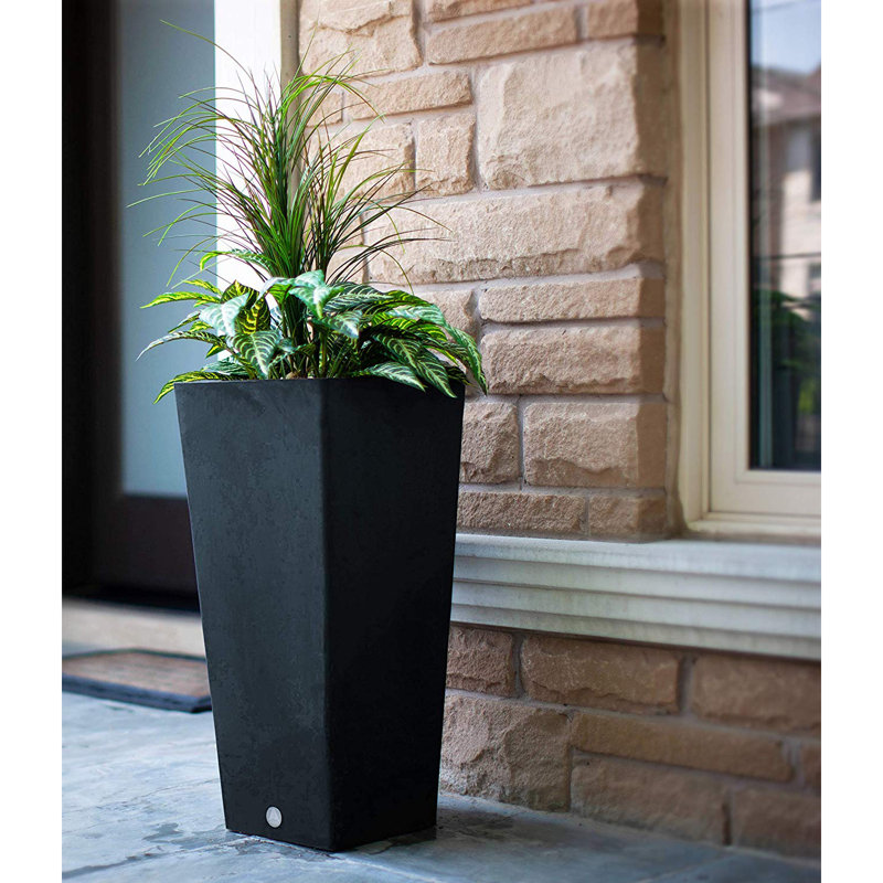 Valencia Rectangular Plastic Planter Box, Gray