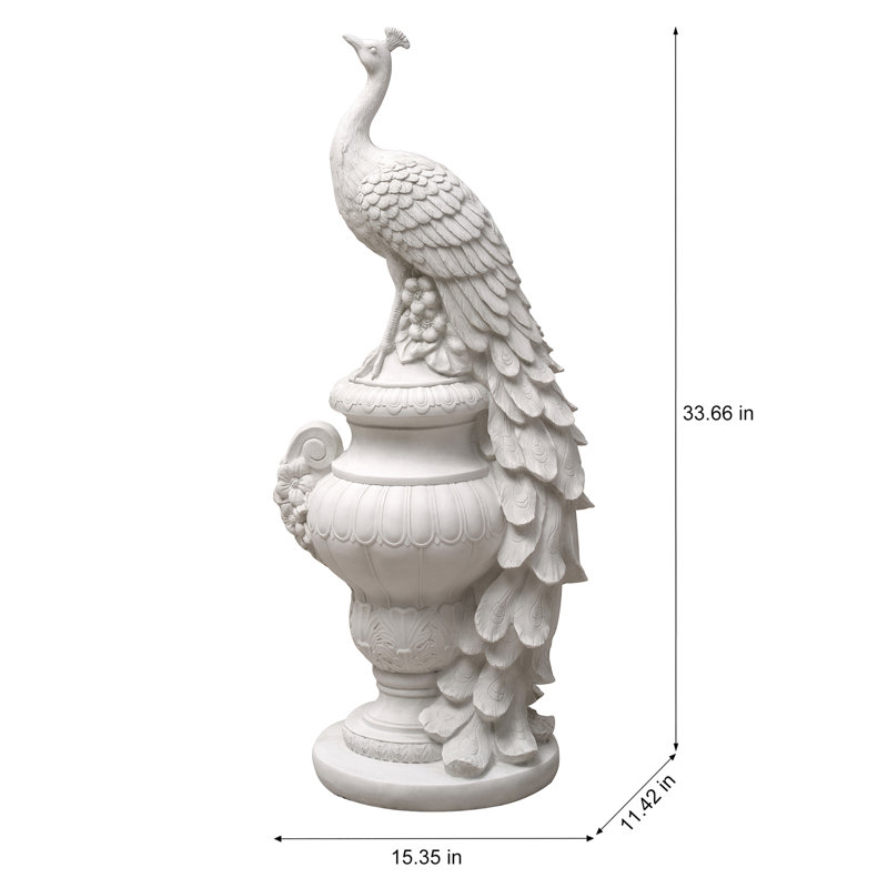 Elegant Peacock Urn Statue