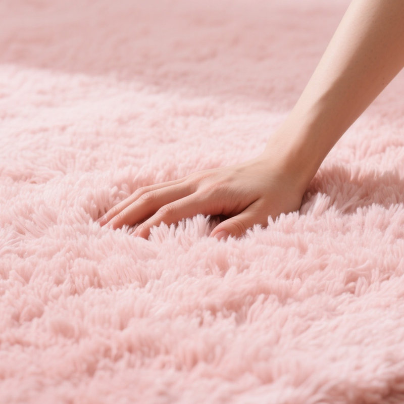 Tapis rose doux moelleux avec envers antidérapant, Rectangle 9 pi x 12 pi