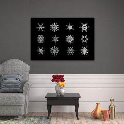 «Elegant Snowflake Designs Abstract Contemporary Landscape Nature», reproduction d'art murale