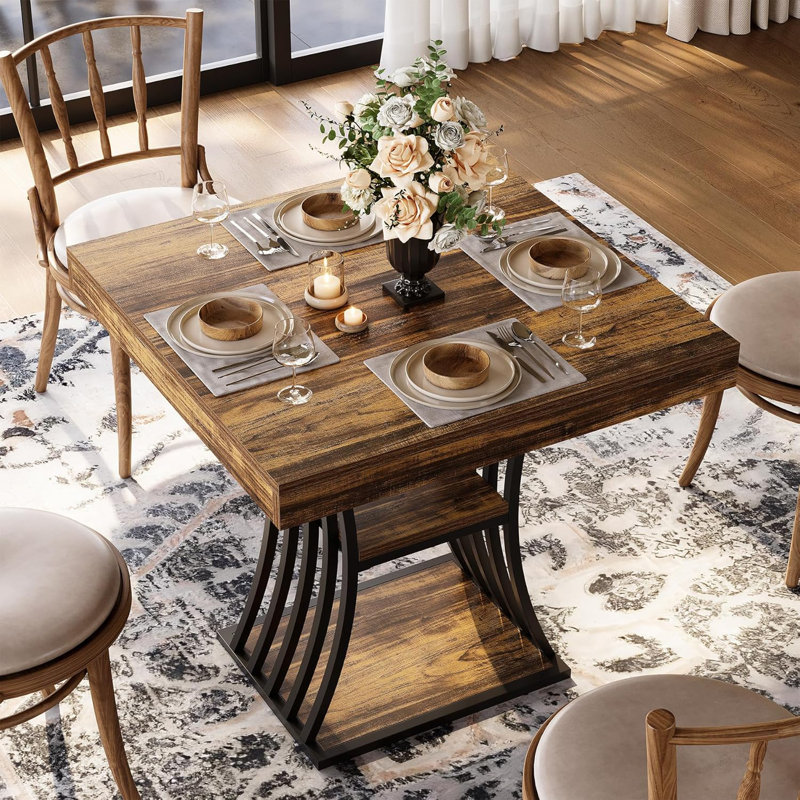 Metal Base Dining Table