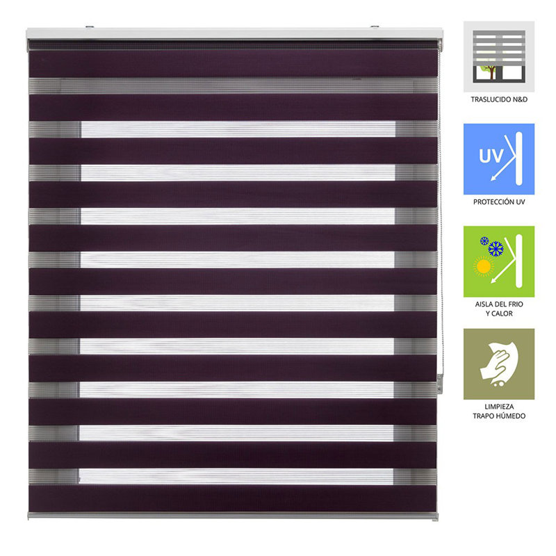 Semi Sheer Roller Blind, 175 cm L x 145 cm W, Violet