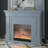 Black Solid Wood Electric Fireplace-1945240198