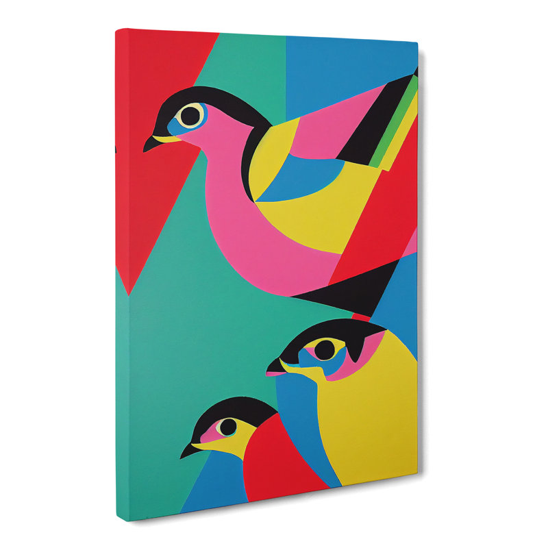 Birds Pop - Wrapped Canvas, 76cm H x 50cm W x 3cm D
