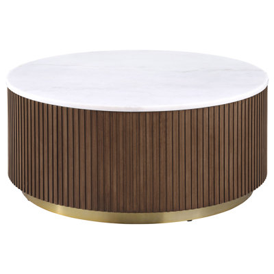 Acus Round Marble Top Coffee Table White