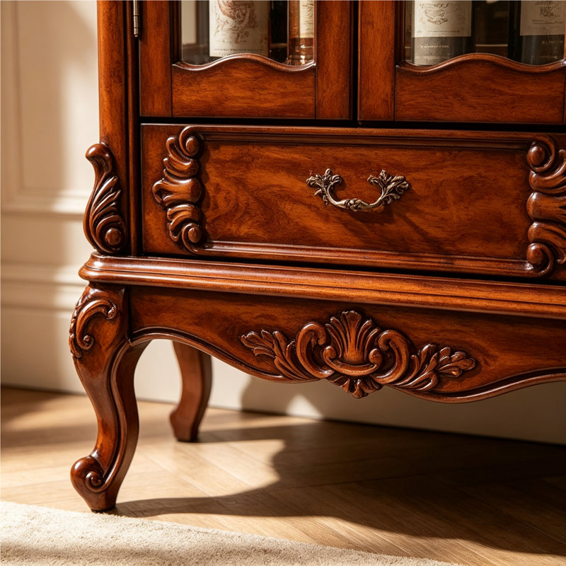 American-style solid wood wine cabinet