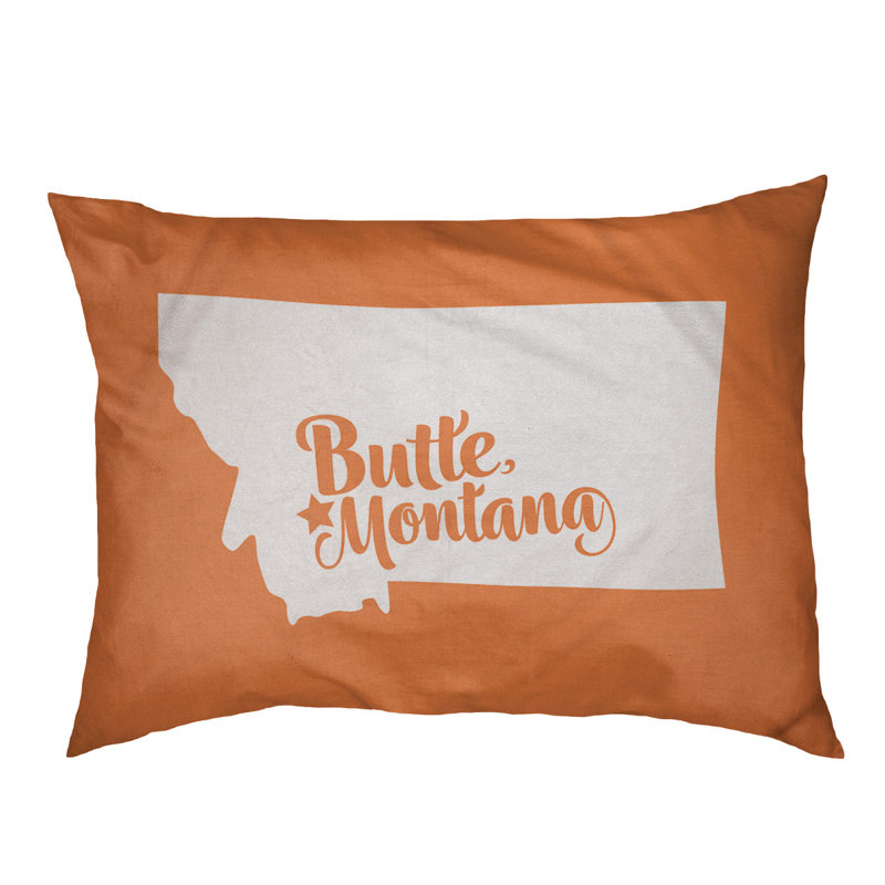 Coussin stylisé montana Butte, Moyen (L 30 po x l 40 po), Orange