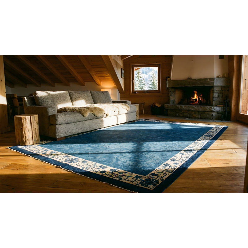 Tapis bleu en porcelaine de Chine