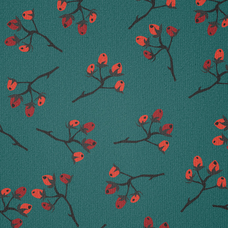 Alens Red Berry Christmas Rustic Fabric