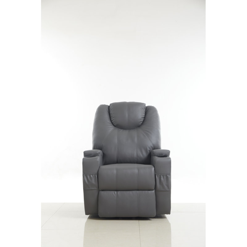 Fauteuil inclinable électrique en cuir Vegan, Similicuir gris