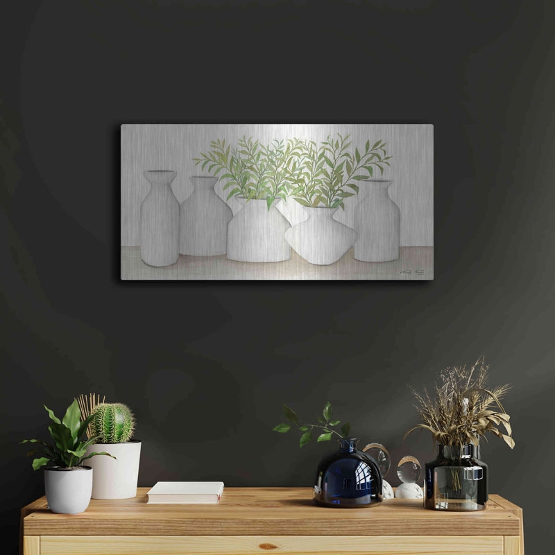 Red Barrel Studio® «Simplicity in White II» par Cindy Jacobs, art mural en métal, H 12 po x l 24 po