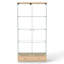 Vitrine moderne en verre avec 2 grands tiroirs, lumières DEL et 4 tablettes pour un rangement et une présentation élégants-1469304091