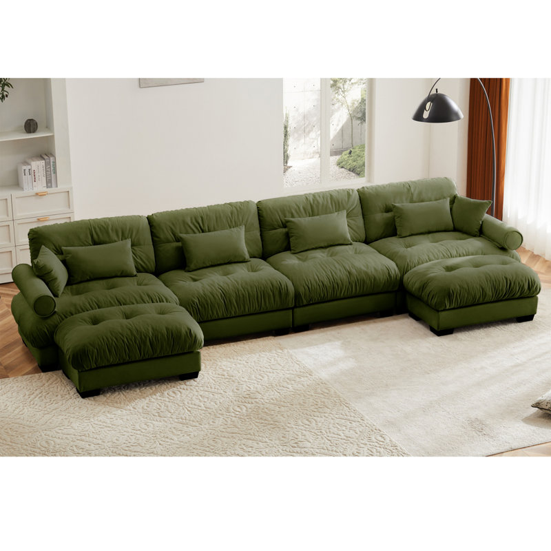 Canapé modulaire en forme de nuage Modern Sofau, Vert