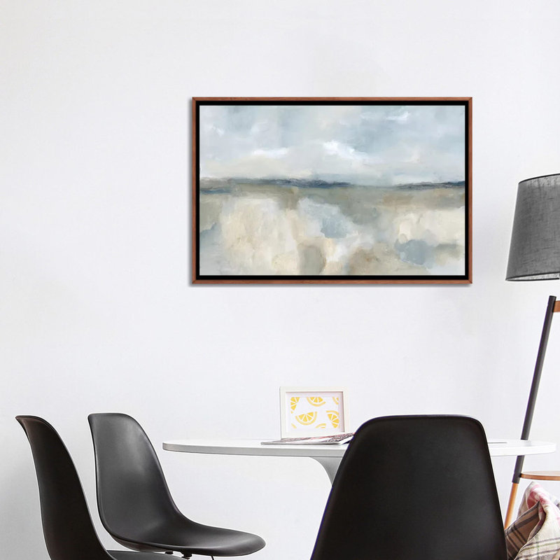 Neutral Coast by Blakely Bering Abstract Graphic Art, Picture Framed Canvas, 26" H x 40" W, Black