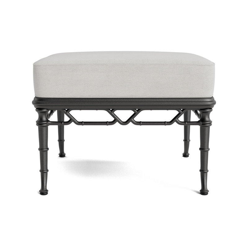 Calcutta Outdoor Ottoman, Textured Pewter, Fushion Dove