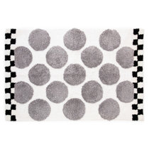 Cascata 100% Cotton Polka Dots Bath Rug (Set of 2) Wade Logan Color: White