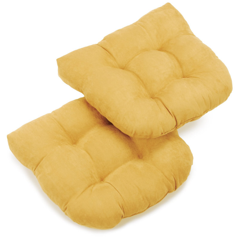 Coussin de chaise de salle à manger d'intérieur, Citron, Micro suède