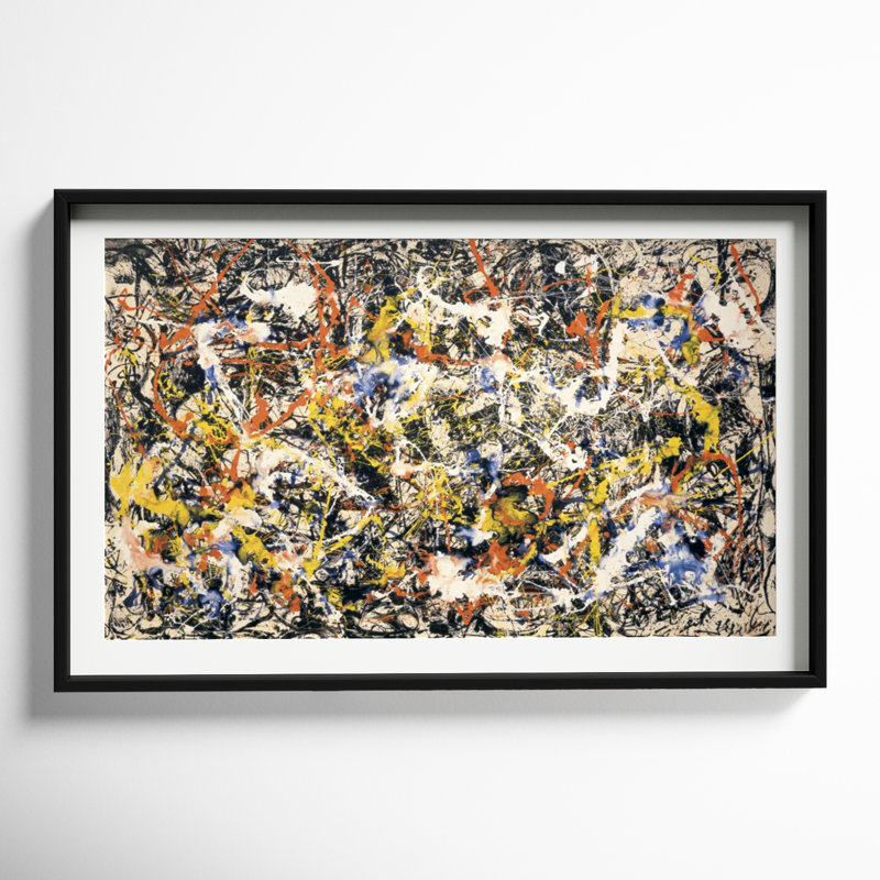 Convergence par Jackson Pollock - impression d'un seul cadre, Noir