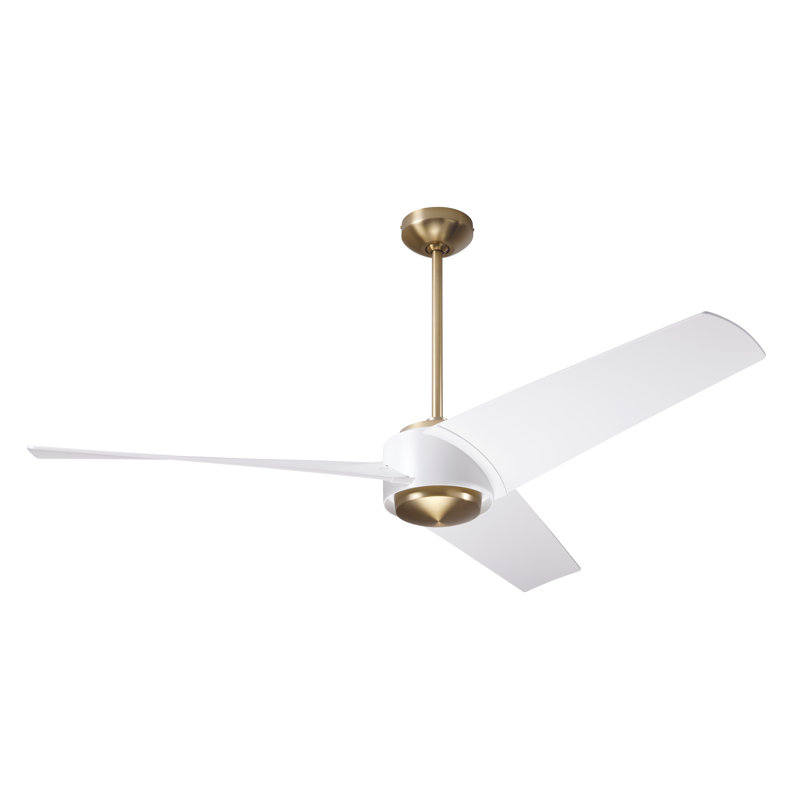 Ambit 56'' Ceiling Fan, Matte White, Satin Brass/Matte White, Wall/Remote Combo Controls