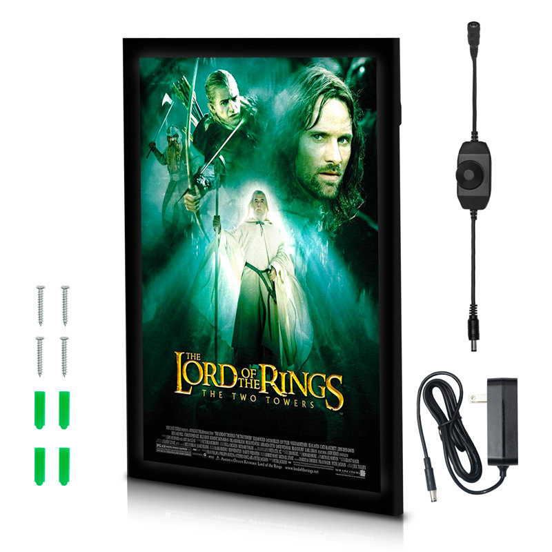 Nexaframe LED Backlit Movie Poster Frame - 18x24 - Black, 18" W x 24" H