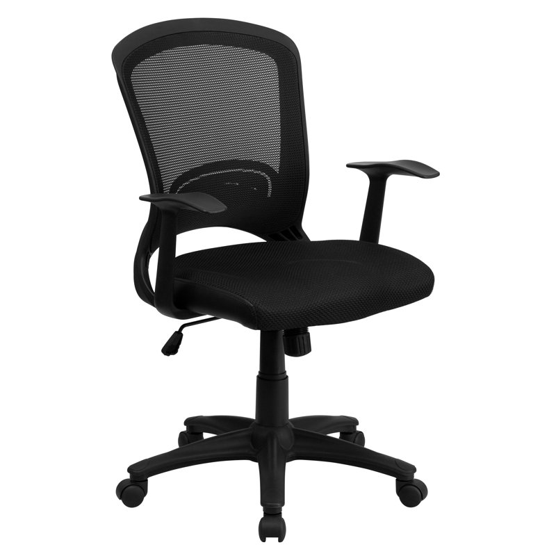  Chaise de bureau pivotante designer en maillage avec dossier moyen avec accoudoirs