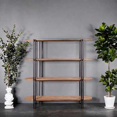 A durable bookcase with a retro style