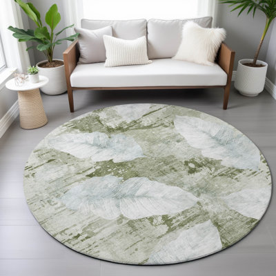 Machine Washable Indoor/Outdoor Arline ACN2172 Floral Rug