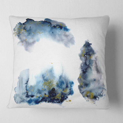 Nuage bleu et gris avec paillettes dorées - coussin imprimé moderne