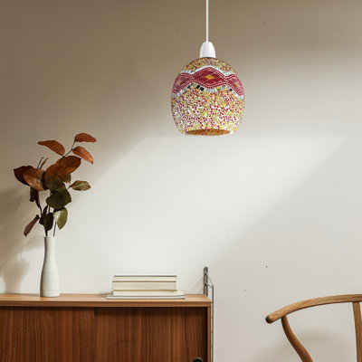 Paramonos 18cm H Glass Round Pendant Shade ( Uno ) in Multicolour