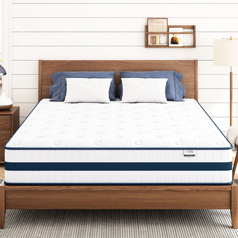 Très grand matelas de 12 pouces - Sommeil luxueux, mousse de soutien à haute densité, structure d'isolation de mouvement dans une boîte isolante, confort à deux couches, soutien pour les dormeurs de grande taille