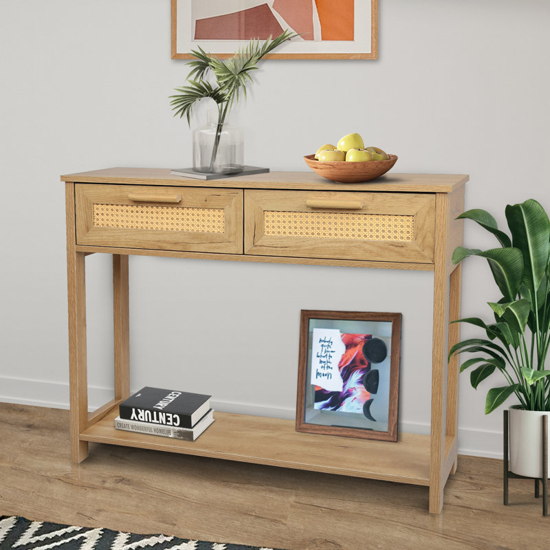 Console Table with 2 Drawers, Sofa Table, Entryway Table with open Storage Shelf