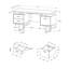 Bureau de travail 60 po pour ordinateur portable - Stratifié brun, métal noir, espace de rangement moderne et fonctionnel avec tiroir de 60 po